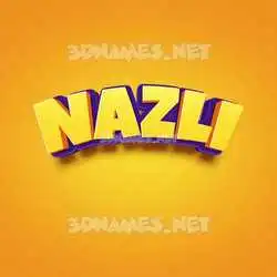 nazli in Orange Toon style - 3D name wallpaper