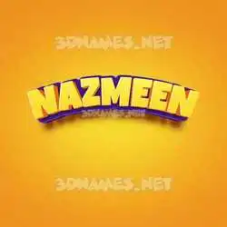 nazmeen in Orange Toon style - 3D name wallpaper