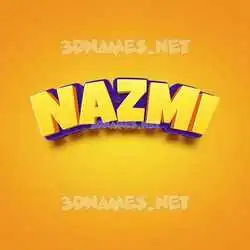 nazmi in Orange Toon style - 3D name wallpaper