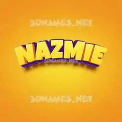 nazmie in Orange Toon style - 3D name wallpaper