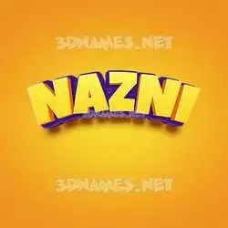 nazni in Orange Toon style - 3D name wallpaper
