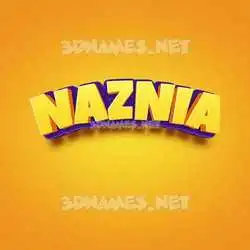 naznia in Orange Toon style - 3D name wallpaper