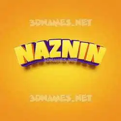 naznin in Orange Toon style - 3D name wallpaper