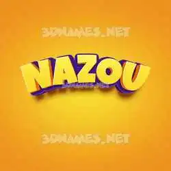 nazou in Orange Toon style - 3D name wallpaper