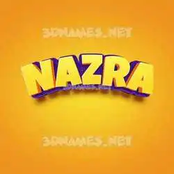 nazra in Orange Toon style - 3D name wallpaper