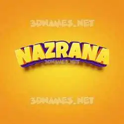nazrana in Orange Toon style - 3D name wallpaper