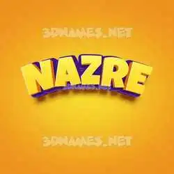 nazre in Orange Toon style - 3D name wallpaper