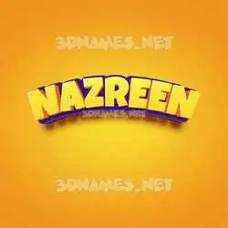 nazreen in Orange Toon style - 3D name wallpaper