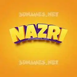nazri in Orange Toon style - 3D name wallpaper