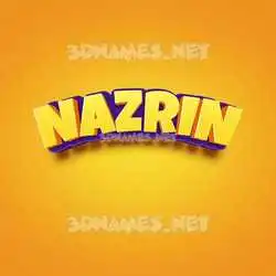 nazrin in Orange Toon style - 3D name wallpaper