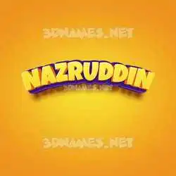 nazruddin in Orange Toon style - 3D name wallpaper