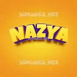 nazya in Orange Toon style - 3D name wallpaper