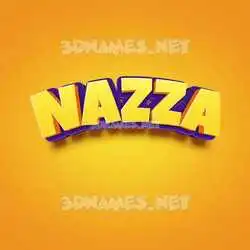 nazza in Orange Toon style - 3D name wallpaper