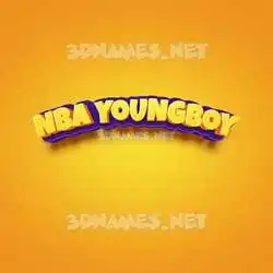 nba youngboy in Orange Toon style - 3D name wallpaper