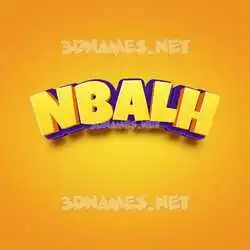 nbalh in Orange Toon style - 3D name wallpaper