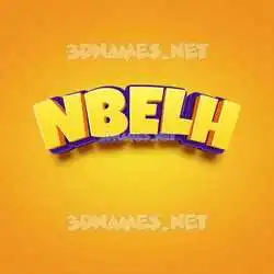 nbelh in Orange Toon style - 3D name wallpaper