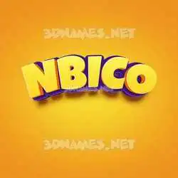 nbico in Orange Toon style - 3D name wallpaper