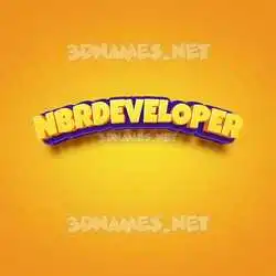 nbrdeveloper in Orange Toon style - 3D name wallpaper