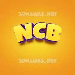 ncb in Orange Toon style - 3D name wallpaper