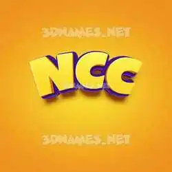 ncc in Orange Toon style - 3D name wallpaper