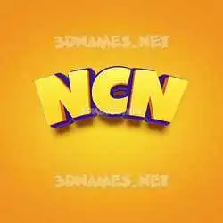 ncn in Orange Toon style - 3D name wallpaper