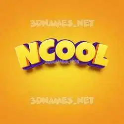 ncool in Orange Toon style - 3D name wallpaper
