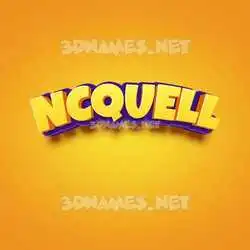 ncquell in Orange Toon style - 3D name wallpaper