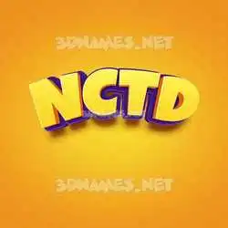 nctd in Orange Toon style - 3D name wallpaper