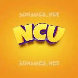 ncu in Orange Toon style - 3D name wallpaper