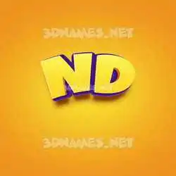 nd in Orange Toon style - 3D name wallpaper
