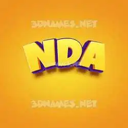 nda in Orange Toon style - 3D name wallpaper