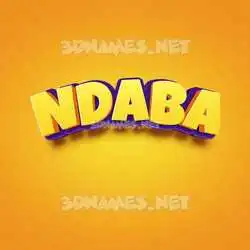 ndaba in Orange Toon style - 3D name wallpaper