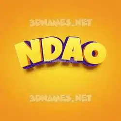 ndao in Orange Toon style - 3D name wallpaper