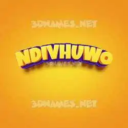 ndivhuwo in Orange Toon style - 3D name wallpaper