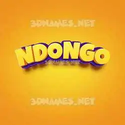 ndongo in Orange Toon style - 3D name wallpaper
