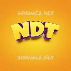 ndt in Orange Toon style - 3D name wallpaper