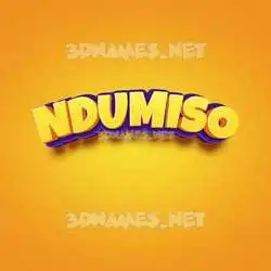 ndumiso in Orange Toon style - 3D name wallpaper