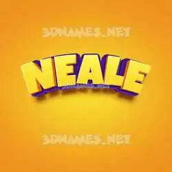 neale in Orange Toon style - 3D name wallpaper