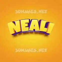 neali in Orange Toon style - 3D name wallpaper