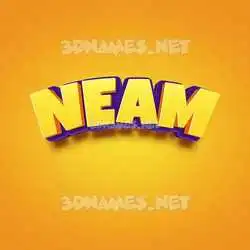neam in Orange Toon style - 3D name wallpaper