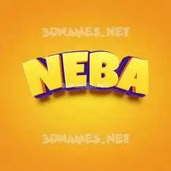 neba in Orange Toon style - 3D name wallpaper