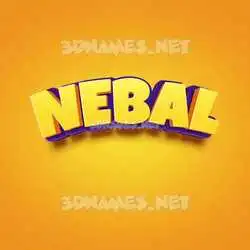 nebal in Orange Toon style - 3D name wallpaper