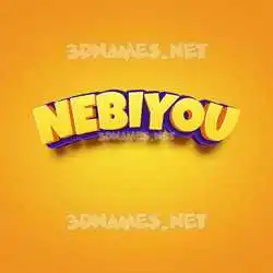 nebiyou in Orange Toon style - 3D name wallpaper