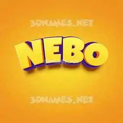 nebo in Orange Toon style - 3D name wallpaper