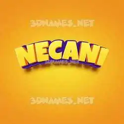 necani in Orange Toon style - 3D name wallpaper