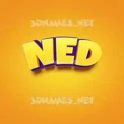 ned in Orange Toon style - 3D name wallpaper