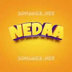 nedaa in Orange Toon style - 3D name wallpaper