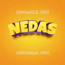 nedas in Orange Toon style - 3D name wallpaper