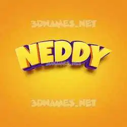 neddy in Orange Toon style - 3D name wallpaper
