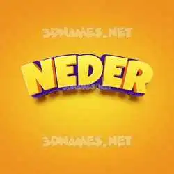 neder in Orange Toon style - 3D name wallpaper